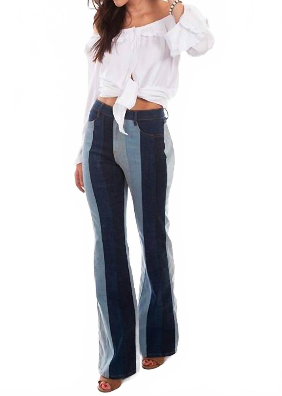 NEW SCULLY color block jeans in denim